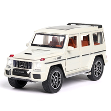 奔驰G63越野奔驰AMG跑车合金车模1:24玩具车仿真合金汽车儿童回力玩具小汽车仿真汽车模型男孩礼物 G63白色1:24