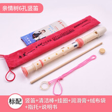 奇美竖笛6孔/8孔德式高音C调竖笛儿童初学竖笛学生笛子成人自学笛 奇美情树(粉)【绒布袋装】课堂 6孔