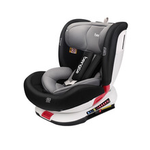 贝婴适儿童安全座椅汽车用0-4-12岁婴儿宝宝车载座椅ISOFIX硬接口360度旋转可坐可躺 云墨灰