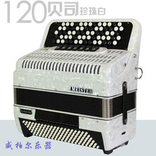 J.MEISTER意大利原装8/60/96/120 巴扬手风琴B纽扣风琴 120贝司意大利 珍珠白