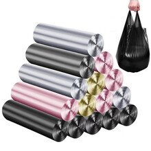 藤琉 垃圾袋家用加厚一次性宿舍客厅厨房黑色彩色点断式垃圾塑料袋中大号批发 手提钢袋-五彩（通用） 5卷100只