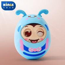 欣格不倒翁玩具婴幼儿玩具0-1岁宝宝早教启蒙玩具3-6-12个月男孩女孩安抚新生儿可啃咬眨眼小蜜蜂蓝色