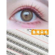 鱼尾型假睫毛鱼尾朵毛交叉燕尾嫁接0.07鱼尾睫毛单株种植嫁接睫毛 12mm