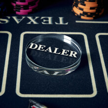 游戏大陆（gameland） 庄码dealer 德州扑克配件筹码庄牌庄片 小号透明水晶庄码
