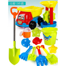 儿童沙滩玩具套装玩沙子挖沙男孩女孩宝宝海边沙漏铲子和桶决明子 沙滩玩具12件套+单铲