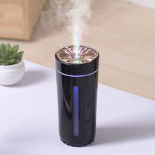 车载加湿器空气净化雾化香薰喷雾机汽车用氧吧消除异味车内饰品 插电版黑色 内置1根滤芯