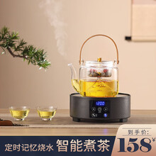 诺洁仕（LOCUS）迷你茶炉电陶炉煮茶炉小型家用电炉煮茶器泡茶光波小电磁炉多功能陶瓷炉功夫养生玻璃壶 锤纹黑色茶炉单机(不配壶)