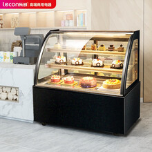 乐创（lecon） 蛋糕柜展示柜商用水果保鲜柜冷藏寿司饮料熟食玻璃陈列(黑色弧形1.2米落地式)YM-FLZG-12