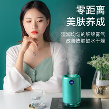 时本 迷你静音家用卧室婴儿孕妇补水喷雾空调房加湿usb办公室桌面车载便携式静音大喷雾氛围灯 优雅绿【无线&有线两用丨静音大喷雾】