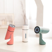 VOTH加湿器卧室迷你小型办公室家用静音空调房间无线USB车载便携式小巧女朋友生日礼物公司送礼佳品 珊瑚红【插电款】大喷雾-七彩氛围灯