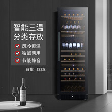 DBERLAN帝伯莱 红酒柜恒温酒柜葡萄酒柜茶叶冰吧饮料冷藏柜独嵌两用高配置家用 166全玻璃门三温区