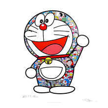 阿斯蒙迪村上隆亲笔签名版画双签名限量版日本原装进口哆啦A梦正面收藏证书证品发售 Thank you