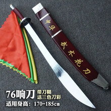 中华武术训练刀武术刀表演刀太极刀半硬花刀单刀未开刃中华女士软刀响刀儿童晨练 76响刀-ABS防滑手柄+鞘(三色彩)