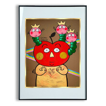 维格列艺术 姚文爽 原作版画《迷失在青虫里的红苹果》现代简约艺术品挂画空间装饰画家居搭配挂画