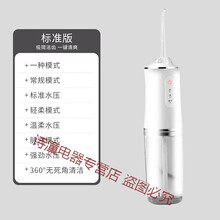 洗牙器家用便携式口腔牙齿清洁电动冲牙器水牙线儿童缝结石神器 标准版白色【一个喷头一模式】