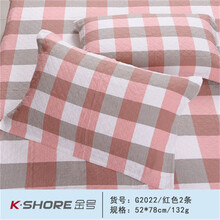 金号家纺A类纯棉枕巾一对两条装防滑纱布枕头巾四季学生成人欧式情侣枕巾G2022 红色2条装 枕巾78*52cm