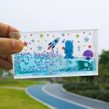 不倒翁玩具 宇航员太空人液体流沙不倒翁创意摆件减解压玩具带同学男女生朋友 【蓝色】太空人 长形摆件