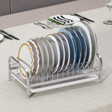 delwins304不锈钢碗架单层台面碗碟架厨房置物架厨房收纳用品晾放碗盘架