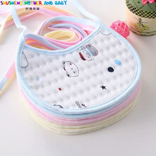 殿若（DIANRUO）【10条装口水巾】婴儿纯棉围兜口水巾吐奶巾纯棉系带宝宝围嘴 10条装全棉加厚花型随机