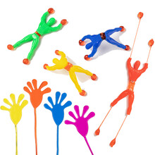 抖音网红同款儿童爬墙蜘蛛人侠超人粘手小人软胶玩具翻滚小精灵翻跟斗爬墙蜘蛛 10爬人+10手掌 颜色混发