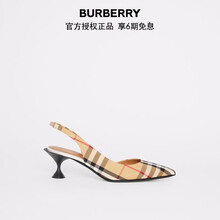 博柏利 BURBERRY 2021春夏 女士典藏米色Vintage 格纹露跟高跟鞋 80109641 36
