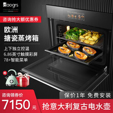 意大利daogrs S8xs 嵌入式蒸烤箱一体机家用隐藏式电蒸箱电烤箱欧洲进口搪瓷内胆60L大容量 搪瓷蒸烤箱S8xs