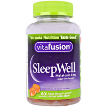 美国进口Vitafusion Sleep Well褪黑素睡眠软糖60粒倒时差退黑素