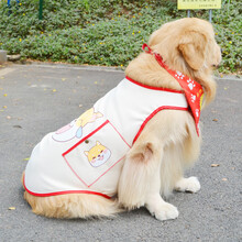 大型犬户外衣服薄款金毛中秋夏装萨摩耶拉布拉多宠物马夹背心 黄色 L码适合50-70斤