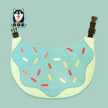 中大型犬实用防水围巾宠物围兜大狗金毛萨摩耶松狮口水巾甜甜圈 绿色甜甜圈 S