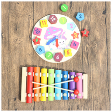 曲漾 打击乐器儿童小鼓套装音乐幼儿园响板手敲琴打鼓玩具多种组合多款可选 敲琴+兔子时钟