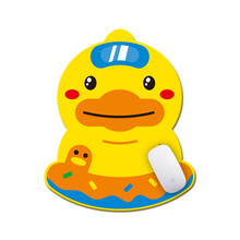 原创ins皮革鼠标垫可爱女生卡通小黄鸭小防水滑办公游戏电脑桌垫 小黄鸭