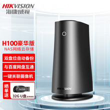 海康威视  H100豪华版 NAS网络存储个人云盘 家庭私有云 网盘 局域共享备份硬盘盒子 1G内存 豪华版-1G内存版  4 T（2T硬盘*2）