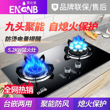 英伦堡燃气灶天然气燃气灶大火力台式双钢化玻璃 台嵌两用 液化气煤气灶嵌入式燃气灶具 九腔鸳鸯猛火+钢化玻璃+（高配推荐）H09 管道天然气