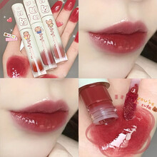 【第二支10元】皮可唇泥熊唇釉琉光镜面水唇釉小布丁玻璃口红呆萌熊女学生唇彩唇蜜 02#玫瑰茶冻