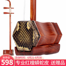 博聆（BOLING）BL-ER070 红檀二胡纯手工蟒蛇皮专业级演奏二胡 考级成年人儿童民族管弦乐器 红檀专业级