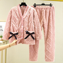 十月结晶同款 冬天月子服冬季产后秋季11月份孕妇睡衣冬款哺乳加大码200斤秋冬 ZF(V领粉色)法兰绒 M码(90-120斤)