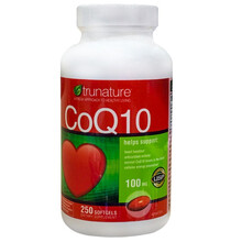 Trunature油溶型辅酶q10胶囊 美国原装进口高浓度CoQ10保护心脏保健品 100mg250粒*1瓶 效期至2021年12月