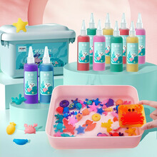朵发 神奇水精灵夏季戏水玩具套装新水晶泥玩水宝宝儿童diy鱼缸造景制作手工亲子互动儿童礼物海的秘密豪华版