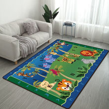 飞行棋地毯大号宝宝爬行地垫爬爬垫卧室床边地毯可爱儿童卡通游戏地垫子定制 森林动物园 120*160厘米