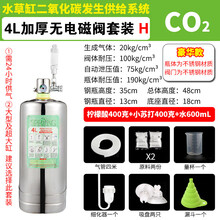 俪鱼（LIYU）水草CO2套装  草缸二氧化碳减压阀钢瓶 二氧化碳发生器 让水草状态满分 4L加厚不锈钢豪华套装H