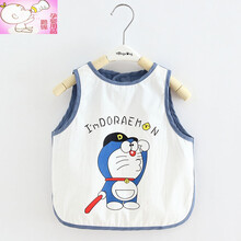 罩衣儿童吃饭围兜女宝宝饭兜防水食饭兜围嘴口水巾男宝宝夏季薄款 蓝色DDM 90 建议70-90cm