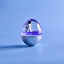 太空人 宇航员 流沙迷你不倒翁网红摆件油漏沙漏钥匙扣相框玩具 【银色太空人】不倒翁