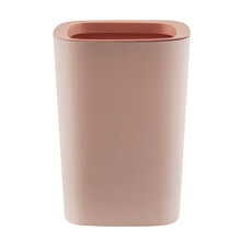 麦桶桶方形时尚艺术压圈垃圾桶简约无盖厨房卫生间厕所卧室客厅加厚大塑料彩色家用纸篓 方形压圈垃圾桶 粉色