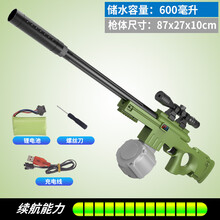 AWM儿童吃鸡电动喷射网红m416抽水枪男孩大号高压呲水抢玩具神器 AWM军绿-标配