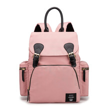 妈妈咪母婴背包外出2021年新款夏季时尚轻便双肩大容量多功能防水 粉红色