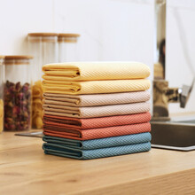 潮酷 洗车巾加厚鱼鳞抹布擦玻璃清洁布吸水毛巾擦杯子碗不易掉毛洗碗不掉毛无水痕印30*40CM【 3条装 】