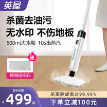 英屋多功能高温蒸汽拖把非无线电动拖地机杀菌智能温控家用拖把清洁机 白色