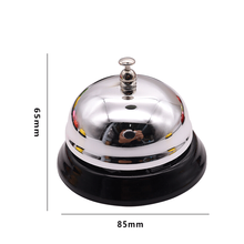 曲漾 会议桌按铃传菜钟厨房叫人铃吧台服务铃铛游戏比赛抢答提醒器 银色按铃85 MM
