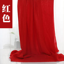 雪纺布料 面料夏季不透垂感裙布服装里衬白色黑色纱布裙子内衬布料 半透-大红(一米价)