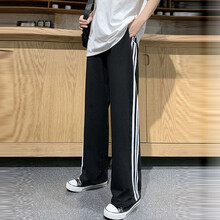 敏潮格伦孕妇裤春秋外穿裤子阔腿休闲裤运动潮妈宽松直筒女夏长裤春秋款夏 黑色 M